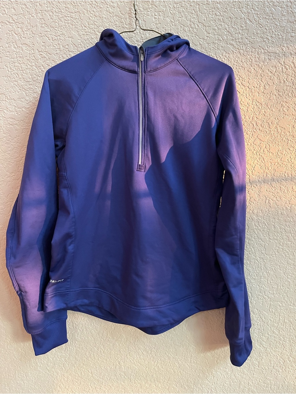 Women’s Nike Dri-fit Half-Zip Hooded Performance jacket- Purple